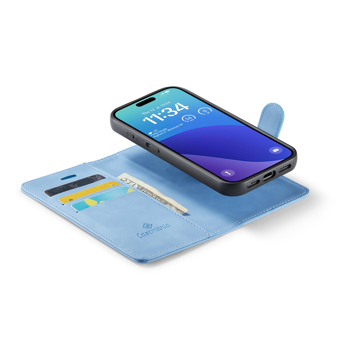 Apple iPhone 16 Pro Hoesje - Sky Blue - 2 in 1 Bookcase