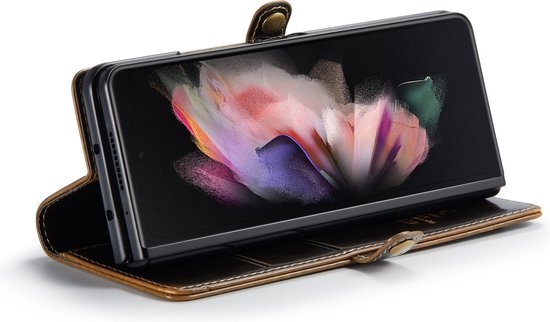 Samsung Galaxy Z Fold 4 Hoesje - Rustiek Sienna Brown - Dunne Bookcase