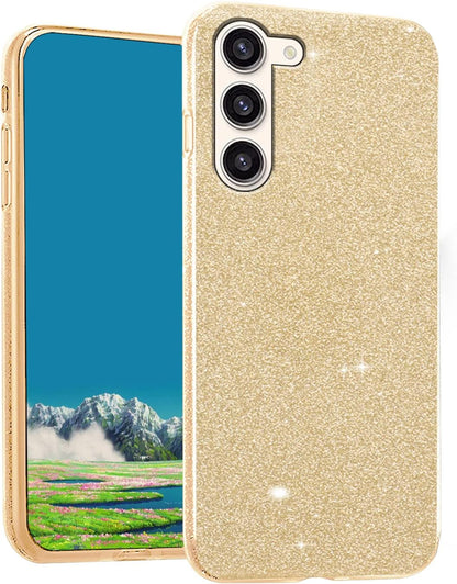 Samsung Galaxy S24 Hoesje - Goud - Glitter Back Cover