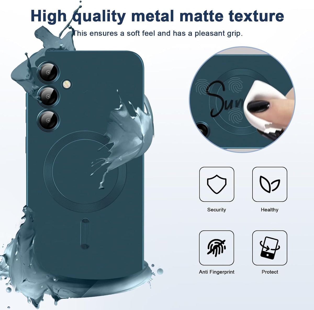 Samsung Galaxy S24 Case - Dark Blue - Matte Silicone MagSafe Back Cover