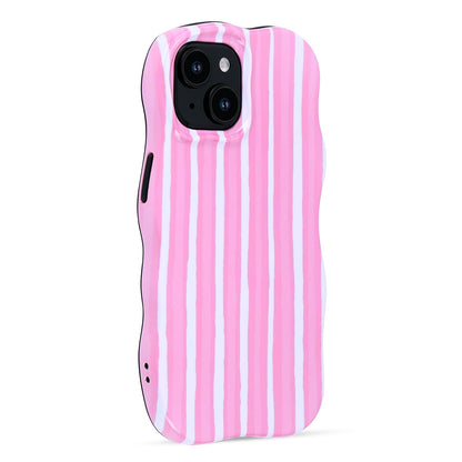 Apple iPhone 15 Hoesje - Roze - Wave Edge Back Cover