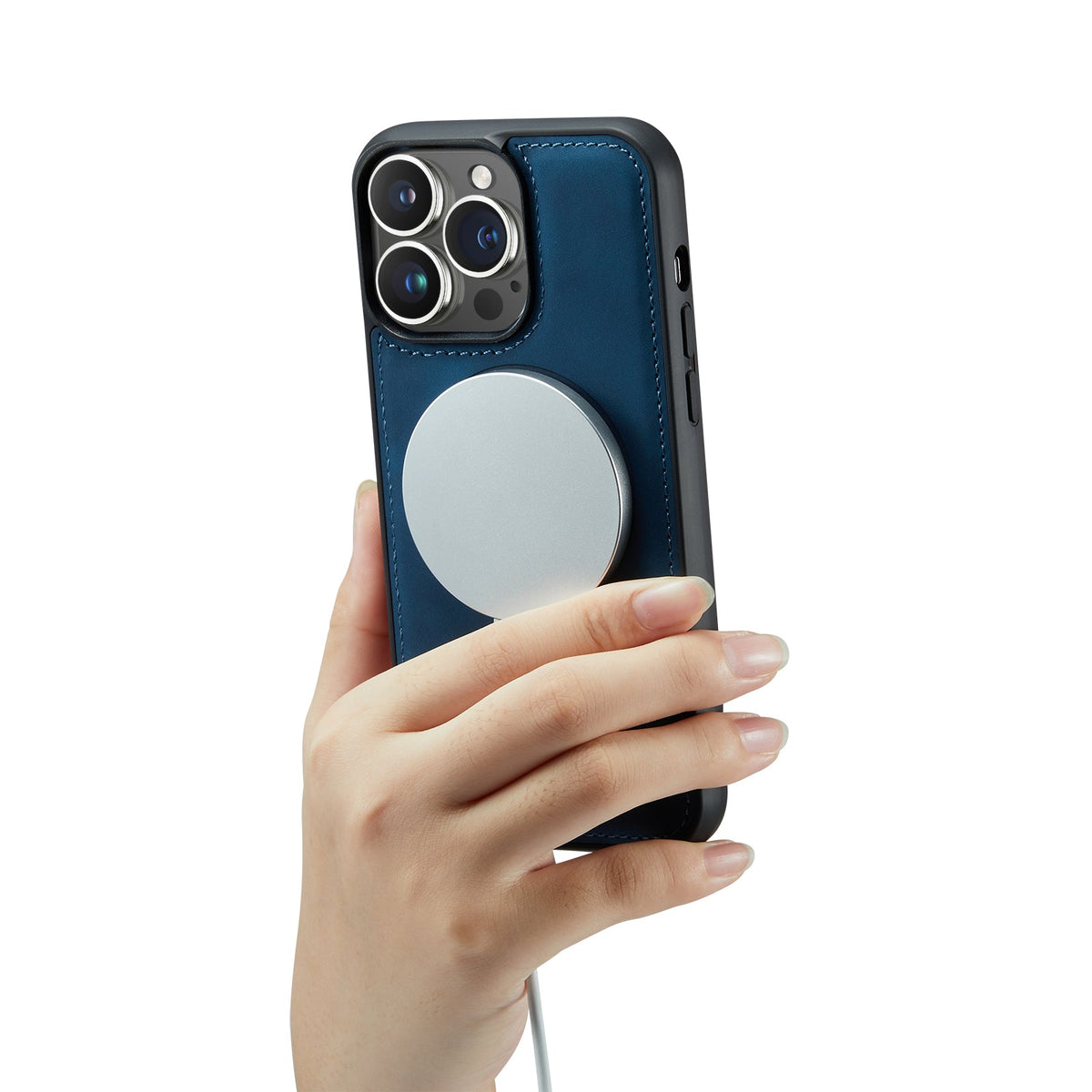 Apple iPhone 15 Pro Max Hoesje - Navy Blue - 2 in 1 MagSafe Bookcase
