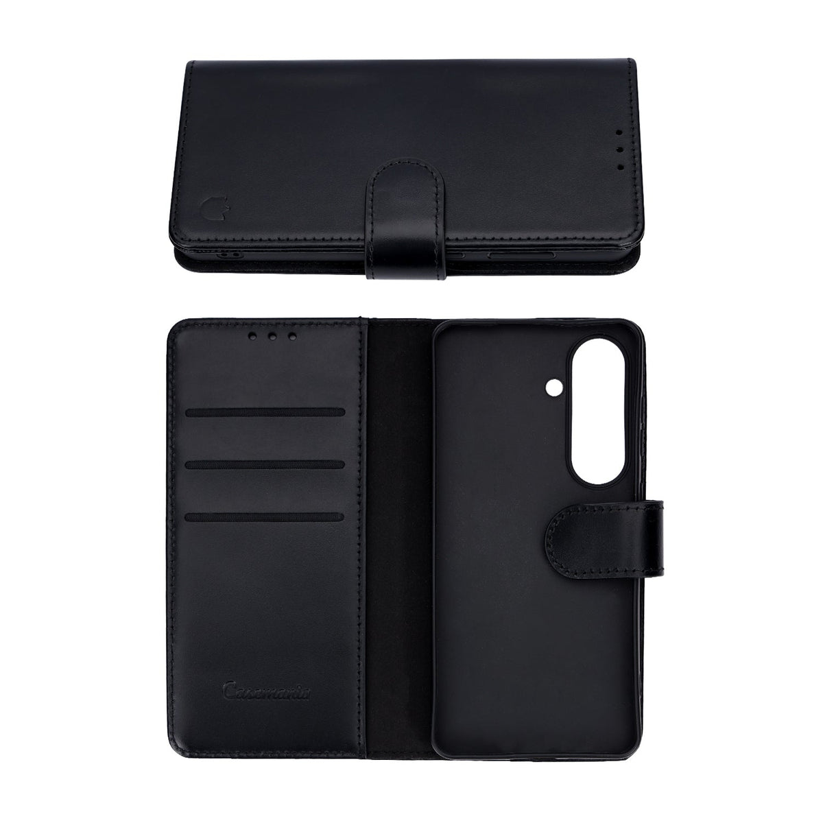 Étui pour Samsung Galaxy S26 - Noir Onyx - Étui portefeuille en cuir véritable