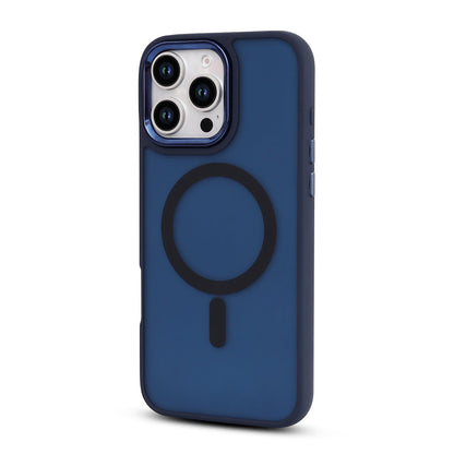 iPhone 16 Pro Hoesje - Blauw - Matte Armor MagSafe Back Cover
