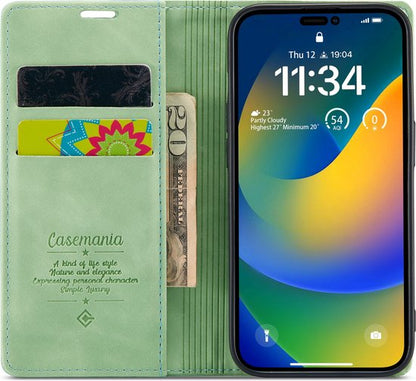 Apple iPhone 14 Pro Max Hoesje - Pistache Green - Dunne Bookcase