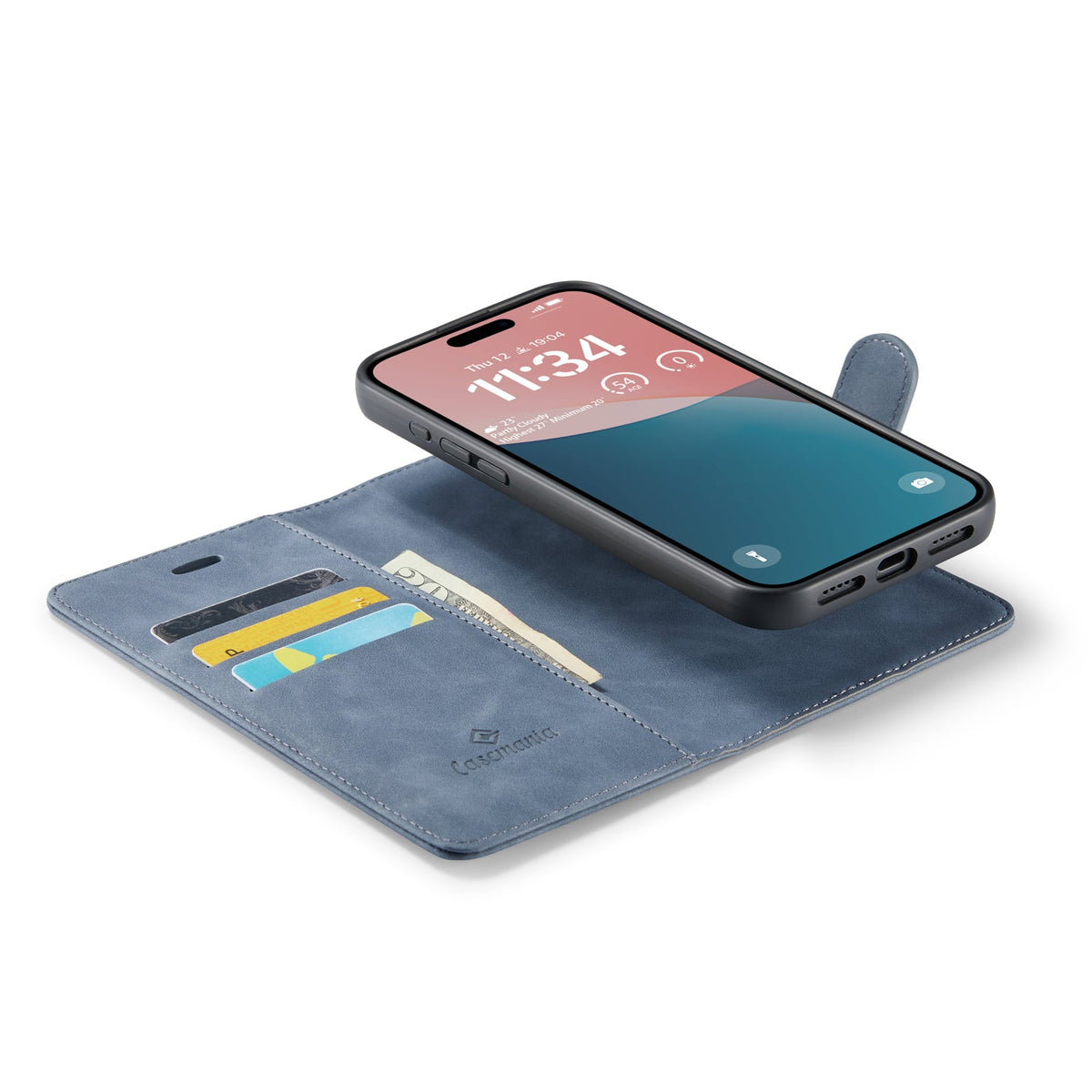 Apple iPhone 16 Plus Hülle - Shadow Gray - 2-in-1 Klapphülle mit Kartenfach