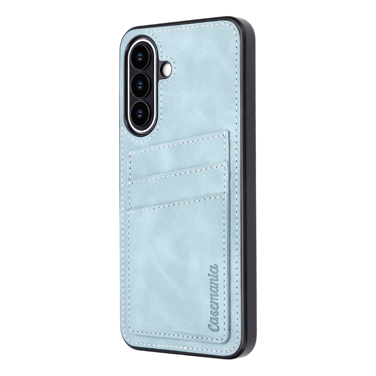Samsung Galaxy A27 Case - Aqua Blue - Faux Leather Back Cover with Card Holder