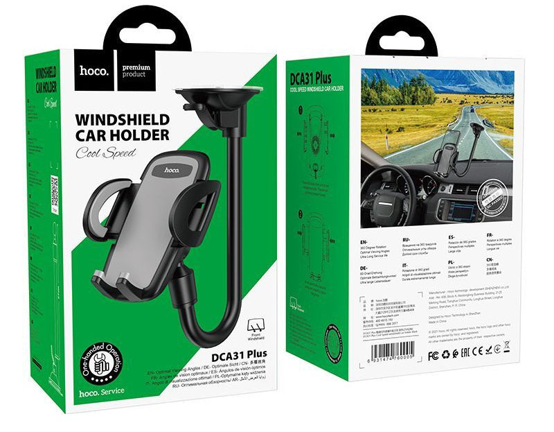 Hoco Pro Telefoonhouder Auto Voorruit - Universele GSM Houder met Verlengde Arm