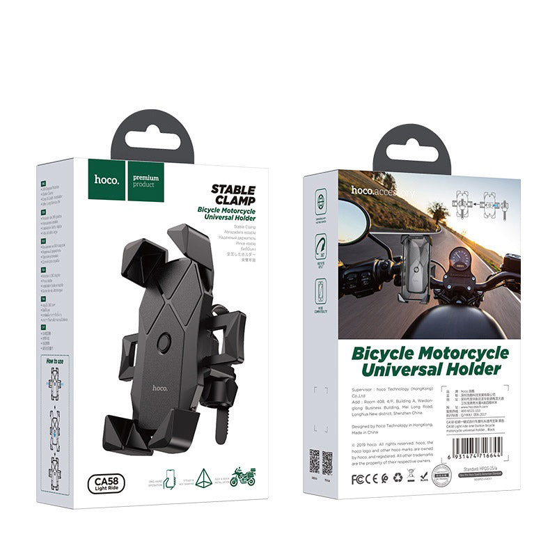 Bicycle Holder / Motorcycle Holder for the Handlebar | Phone Holder for Bicycle and Motorcycle - Black