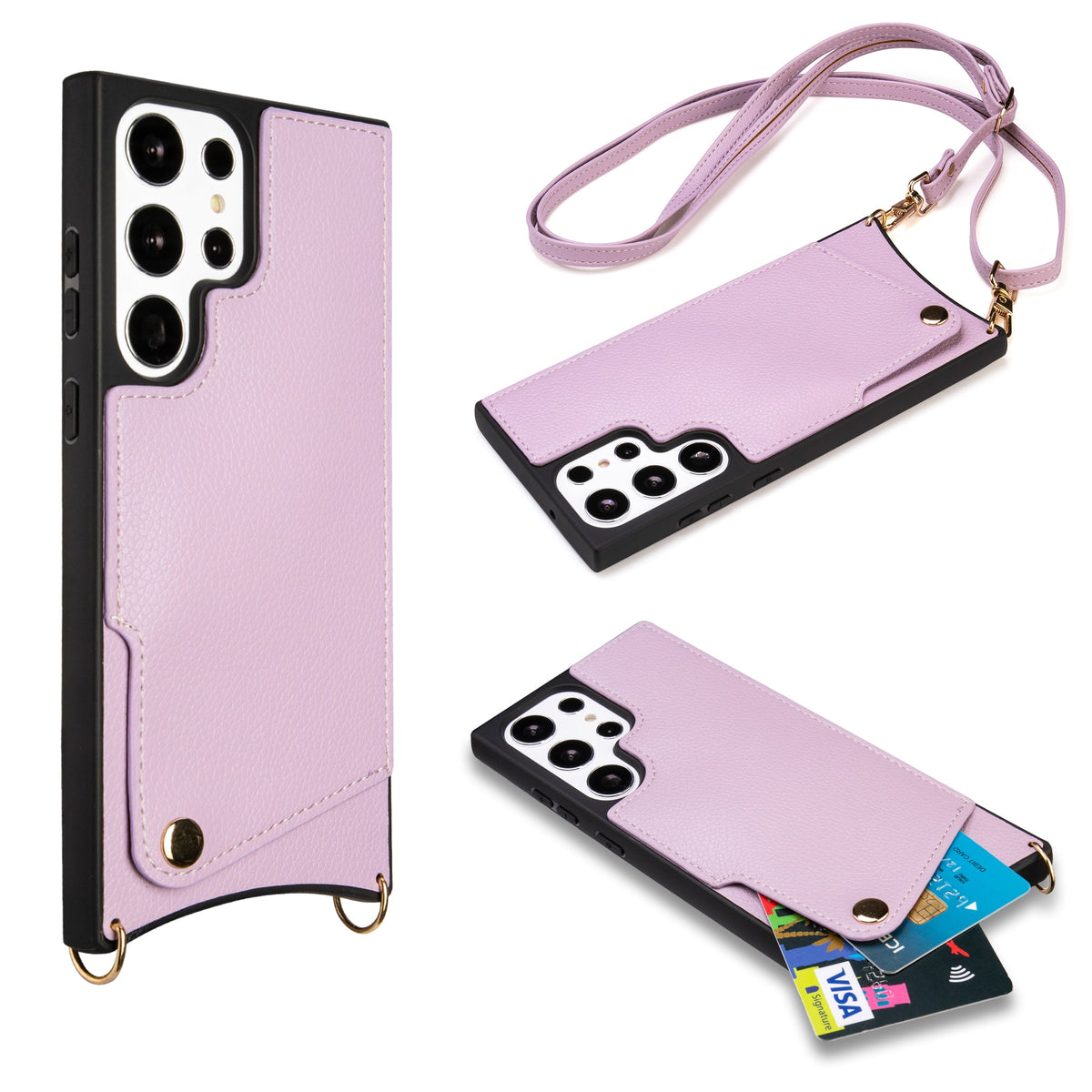 Samsung Galaxy S23 Ultra Hoesje - Paars - Back Cover met Pols Bandje