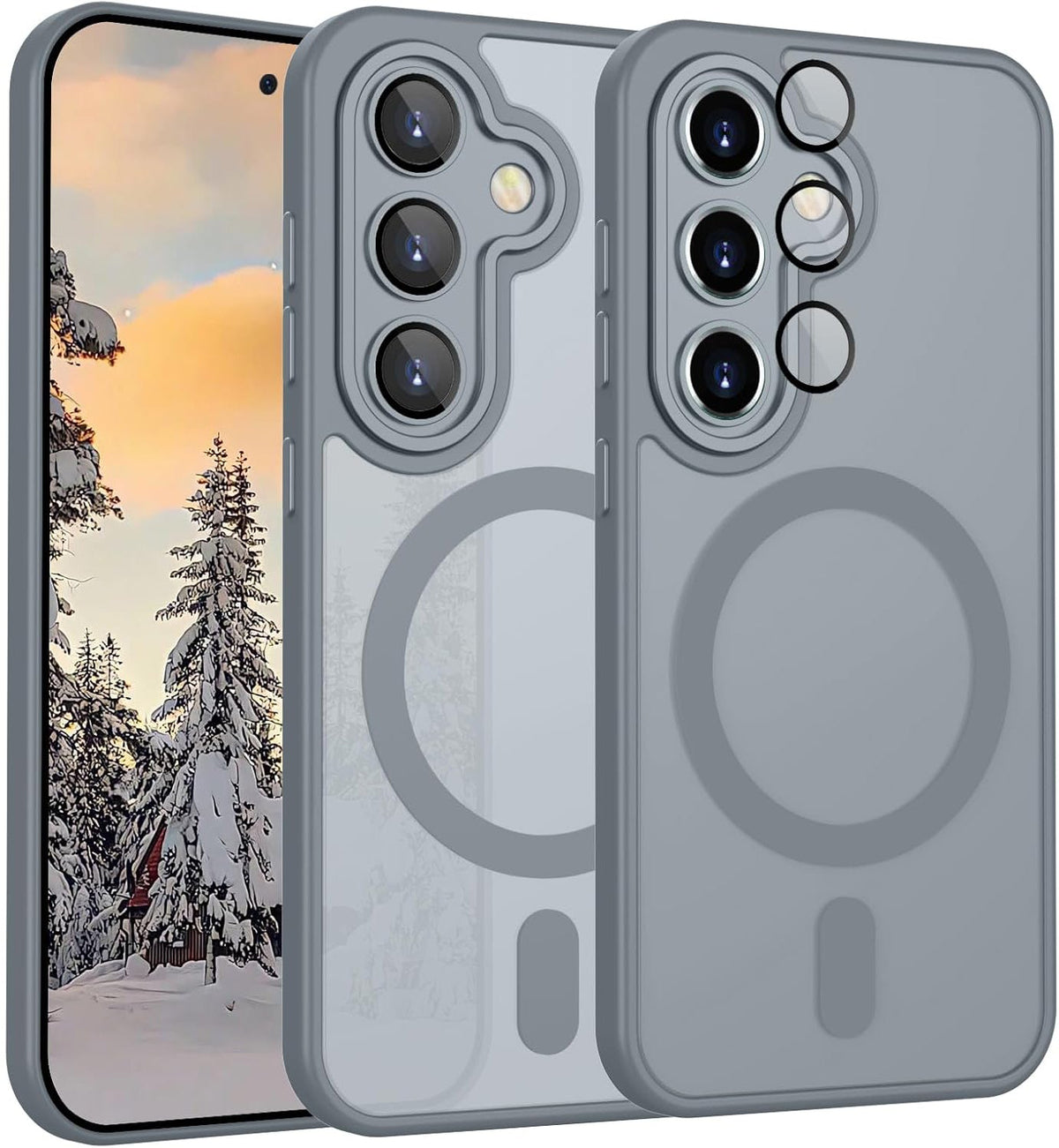 Samsung Galaxy A37 Hoesje - Grijs - Matte Armor MagSafe Back Cover