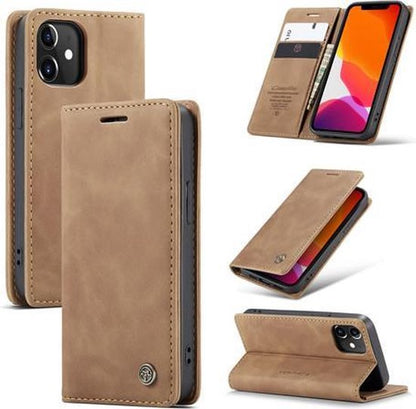 Apple iPhone 12 Mini Hülle - Sienna Brown - Schlanke Klapphülle mit Kartenfach