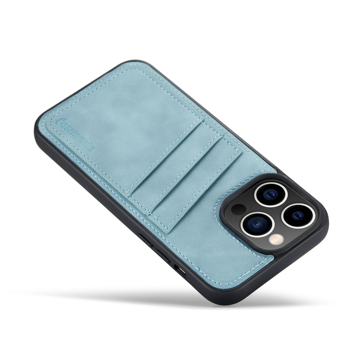 Apple iPhone 14 Pro Max Hoesje - Aqua Blue - Back Cover met Pasjeshouder