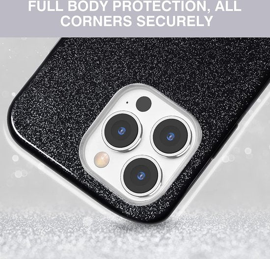 Apple iPhone 13 Pro Max Hoesje - Zwart - Glitter MagSafe Back Cover