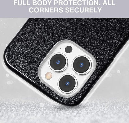 Apple iPhone 13 Pro Max Hoesje - Zwart - Glitter MagSafe Back Cover