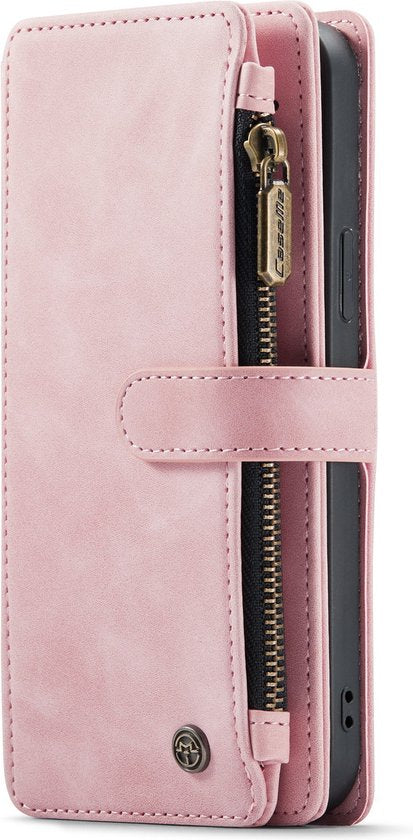 Apple iPhone 13 Pro Hoesje - Pale Pink - Luxe Bookcase met Rits