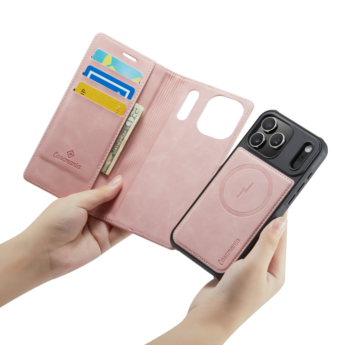 Apple iPhone 18 Pro Hoesje - Pale Pink - Luxe 2 in 1 MagSafe Bookcase