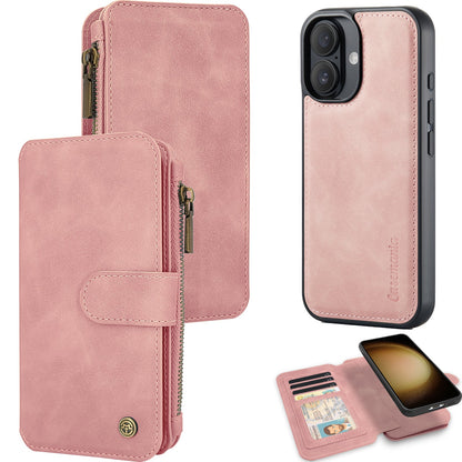 Apple iPhone 16 Hoesje - Pale Pink - 2 in 1 Bookcase met Rits