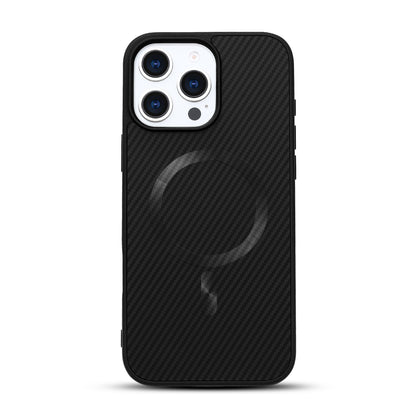 iPhone 12 Hoesje - Zwart - Carbon MagSafe Back Cover