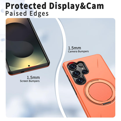 Samsung Galaxy S26 Ultra Hülle - Orange - Silikon Ring Kickstand Backcover
