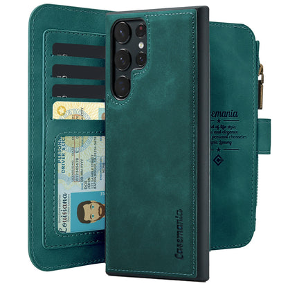Samsung Galaxy S25 Ultra Hoesje - Emerald Green - 2 in 1 Bookcase met Rits