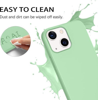 Apple iPhone 14 Pro Hoesje - Licht Groen - Siliconen Back Cover met Telefoonkoord