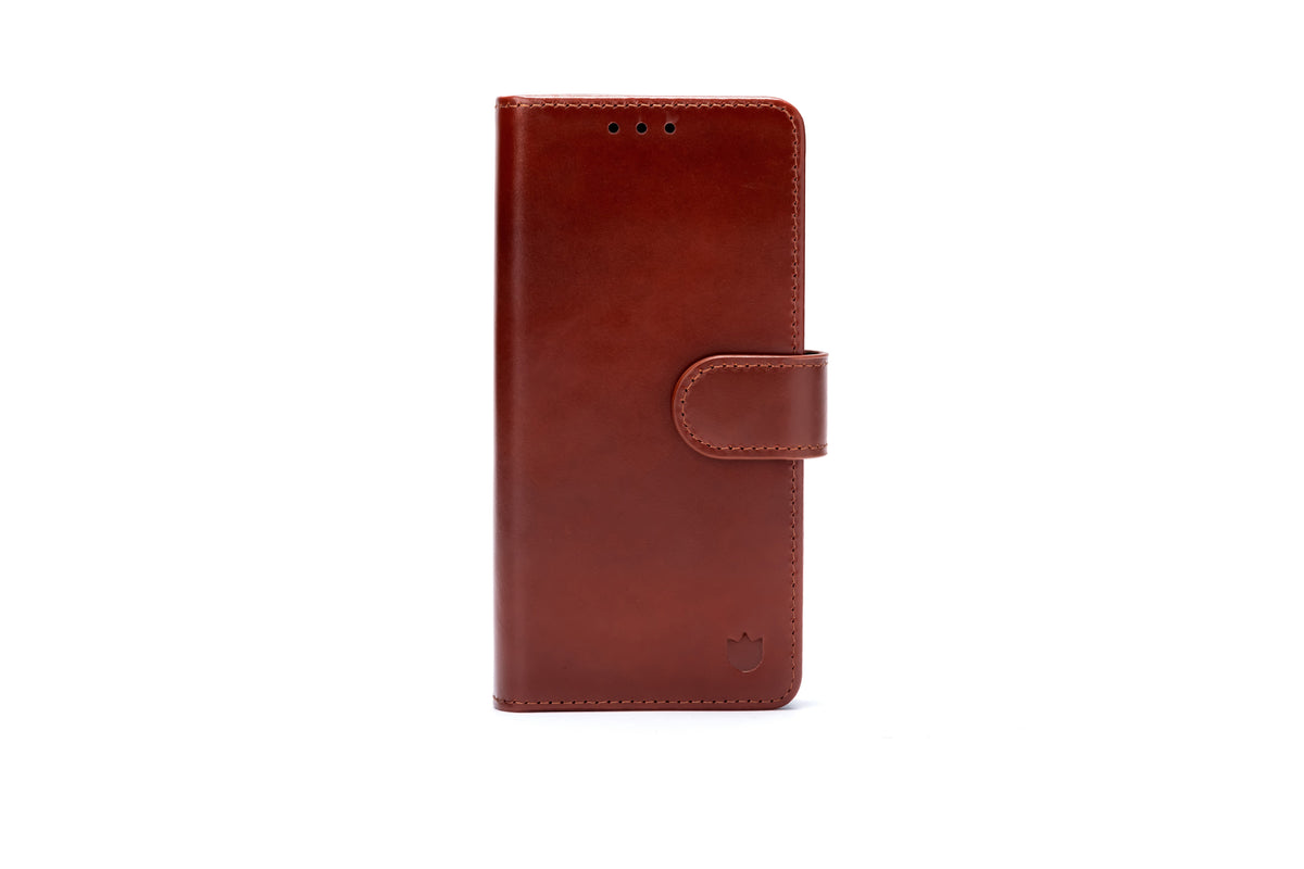 Apple iPhone 17 Pro Hoesje - Chestnut Brown - Echt Leren MagSafe Bookcase