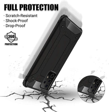 Samsung Galaxy A72 Hoesje - Zwart - Armor Kickstand Back Cover