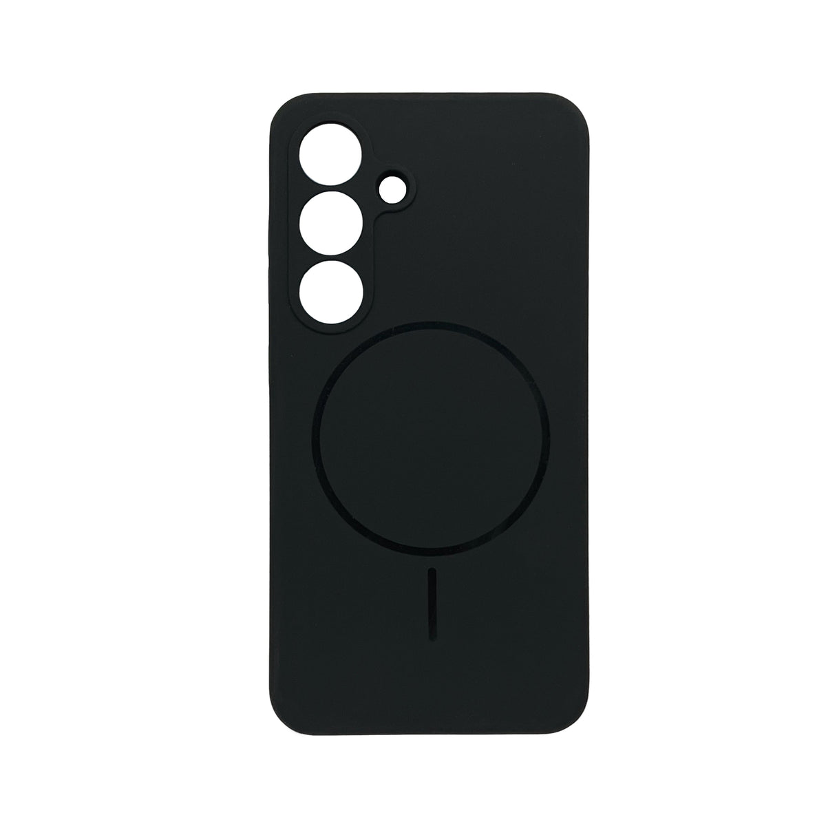 Samsung Galaxy S25 Hoesje - Zwart - Extra Sterke Liquid Siliconen MagSafe Back Cover met Magneetring