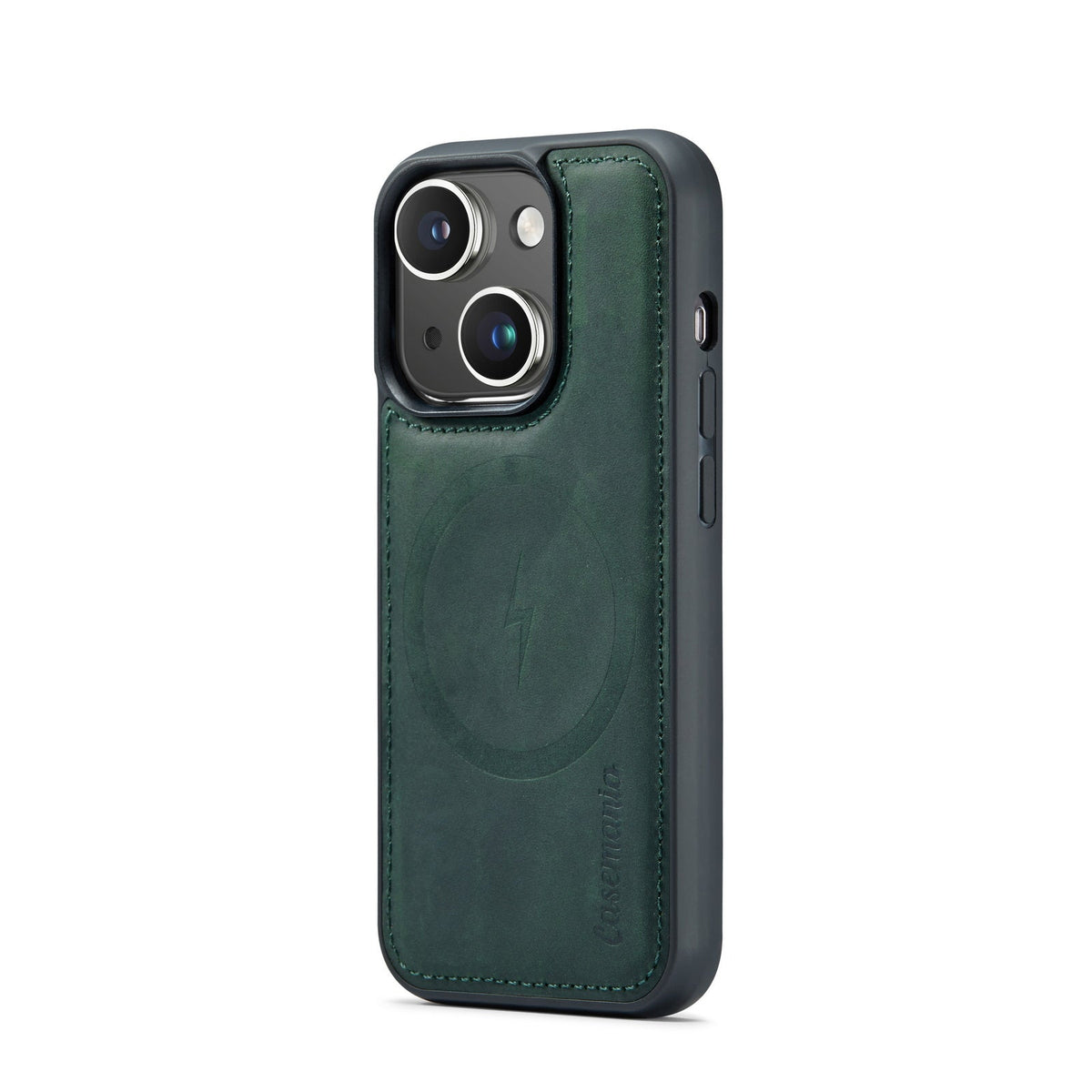 Apple iPhone 15 Plus Hülle - Emerald Green - Echtleder-2-in-1-MagSafe-Klapphülle mit Kartenfach