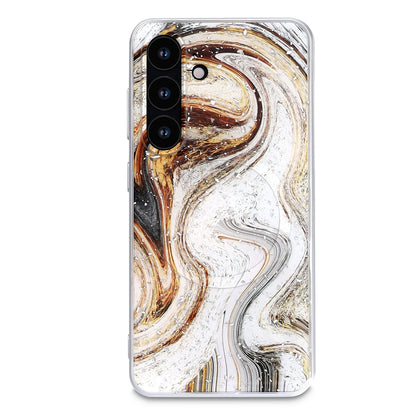 Samsung Galaxy S25 Hoesje - Wit - Marmer MagSafe Back Cover