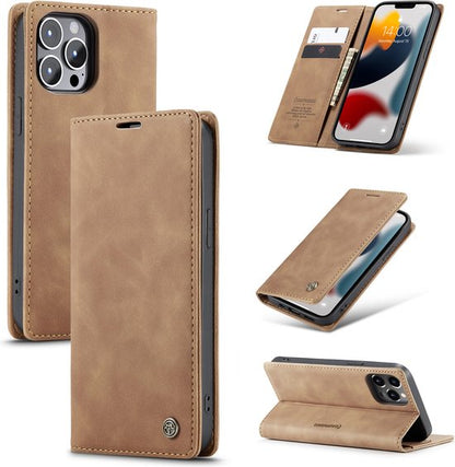 Apple iPhone 13 Pro Hoesje - Sienna Brown - Dunne Bookcase