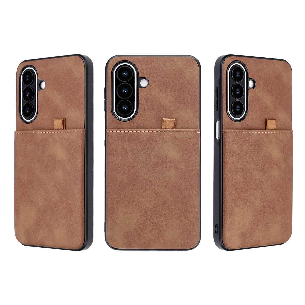 Samsung Galaxy S26 FE Hoesje - Sienna Brown - Kunstleren Back Cover met Pull-Tab Pasjeshouder