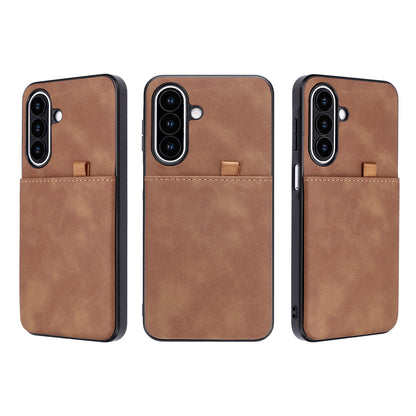 Samsung Galaxy S26 FE Hoesje - Sienna Brown - Kunstleren Back Cover met Pull-Tab Pasjeshouder