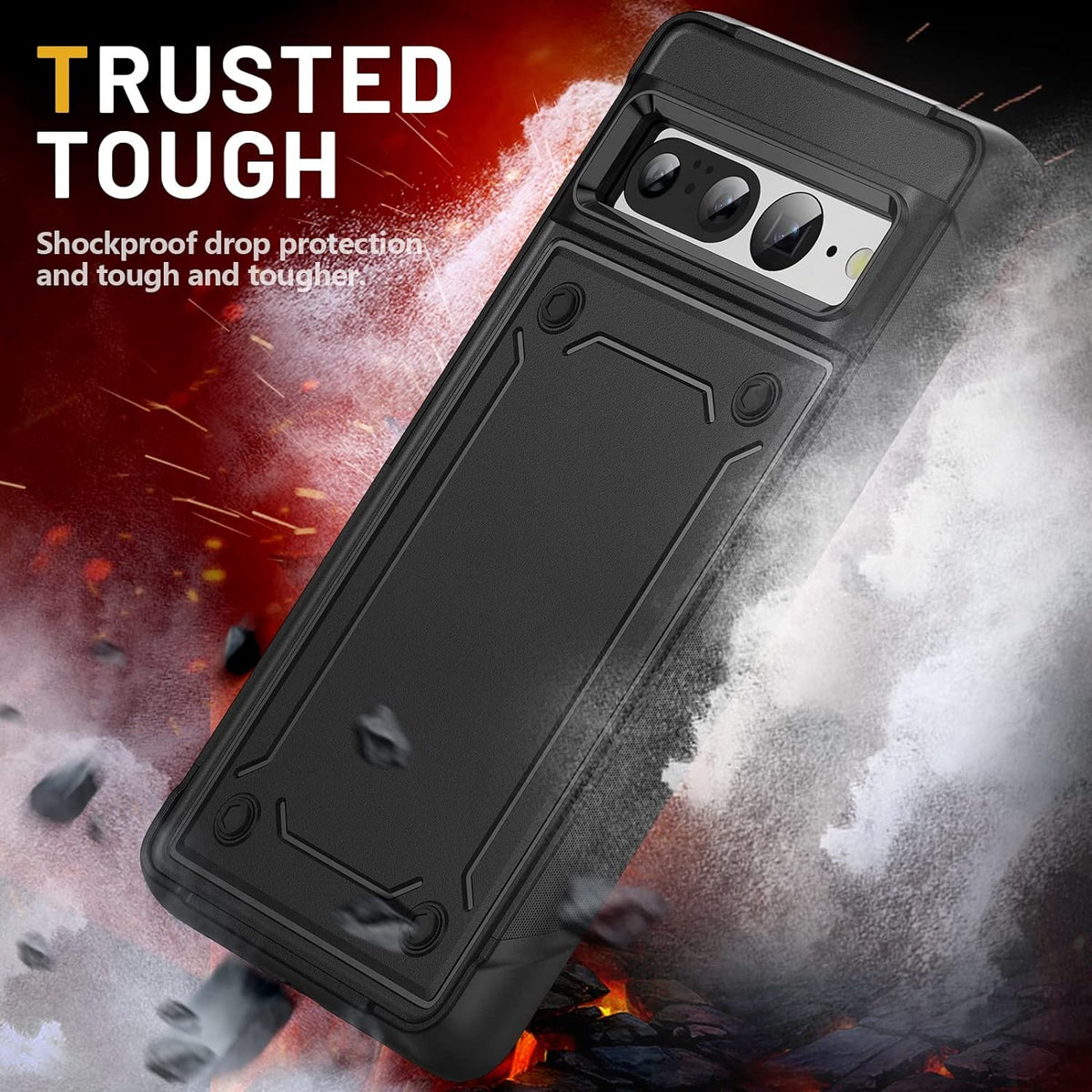 Google Pixel 8 Hoesje - Zwart - Armor Kickstand Back Cover