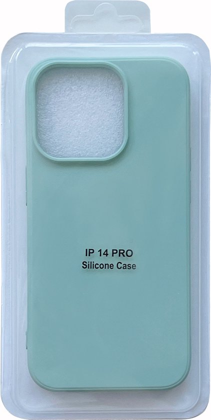 Apple iPhone 14 Pro Hoesje - Turquoise - Microfiber Siliconen Back Cover
