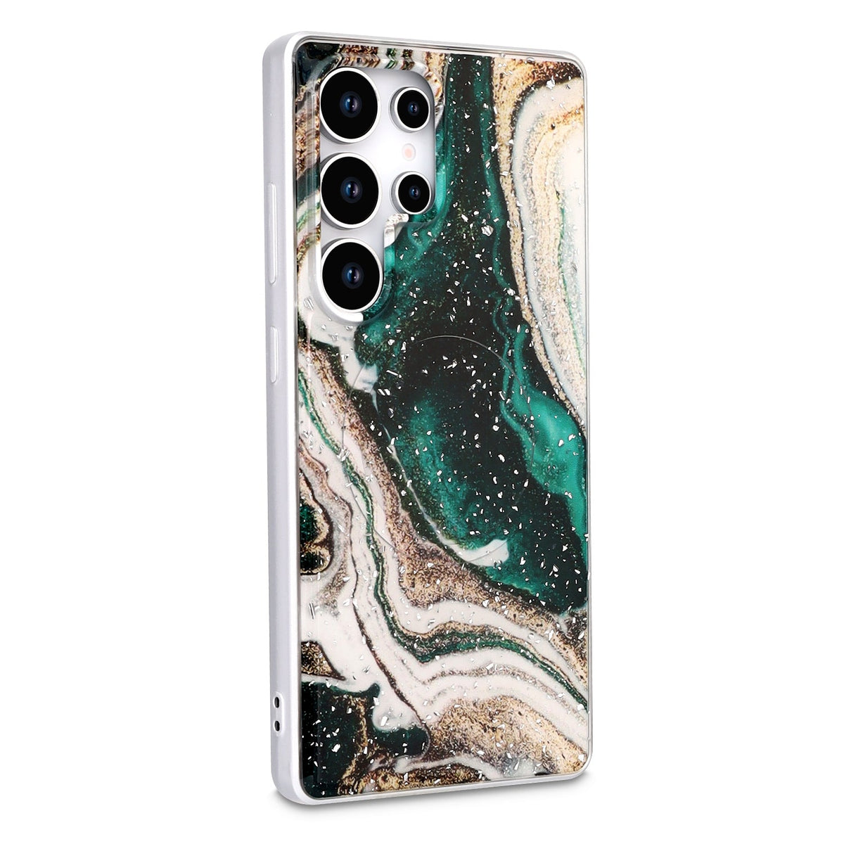 Samsung Galaxy S25 Ultra Hoesje - Groen - Marmer MagSafe Back Cover