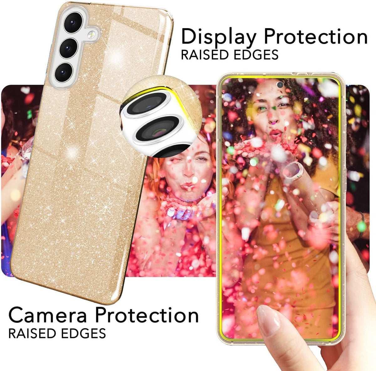 Coque Samsung Galaxy A26 - Or - Étui arrière à paillettes