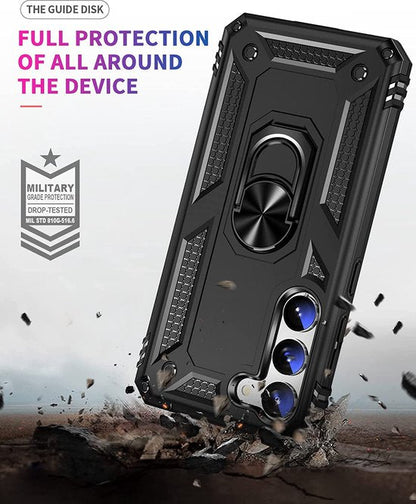 Samsung Galaxy S23 Plus Hoesje - Zwart - Armor Kickstand Back Cover met Magneetring