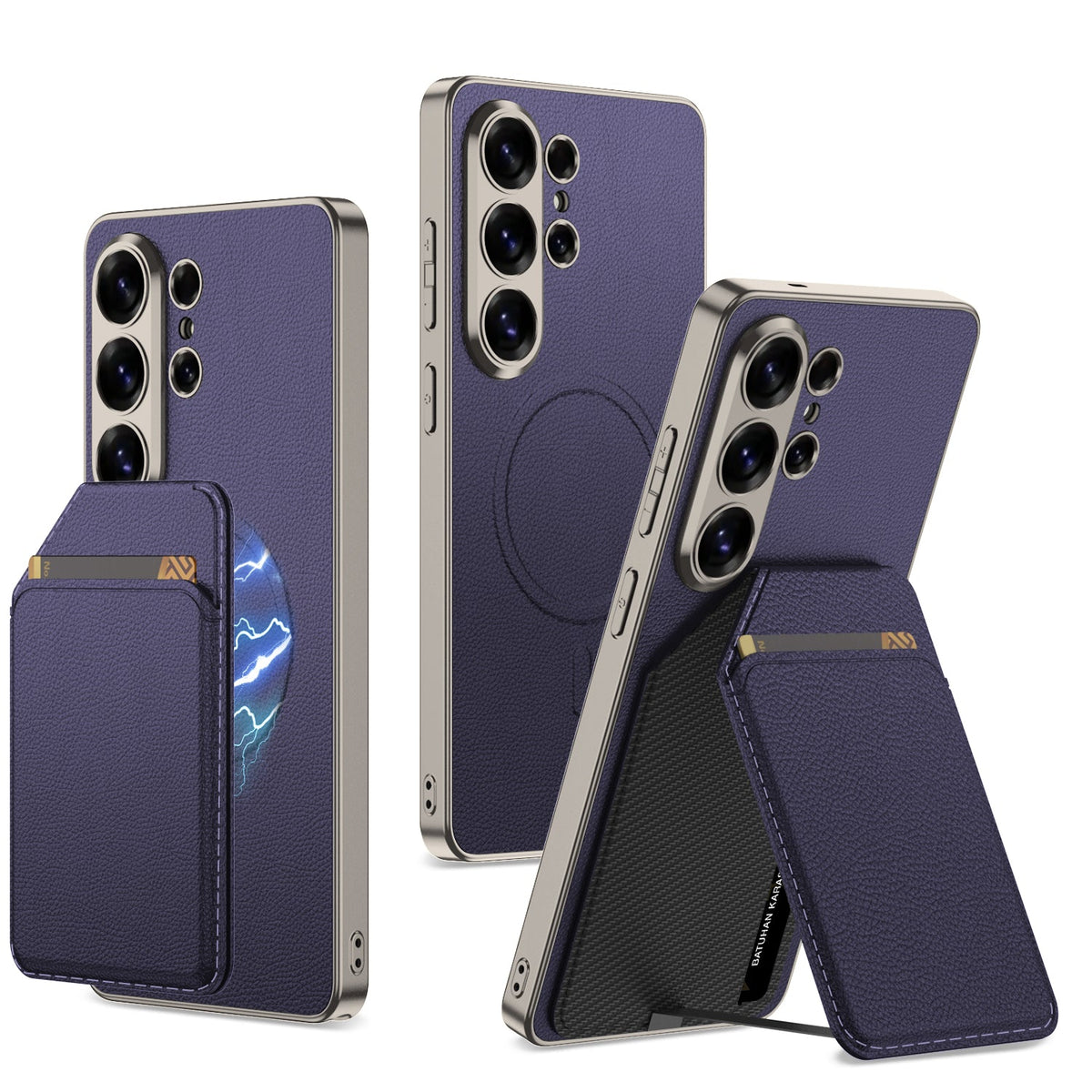 Étui Samsung Galaxy S26 Ultra - Violet - Nouveau design avec support et porte-cartes arrière