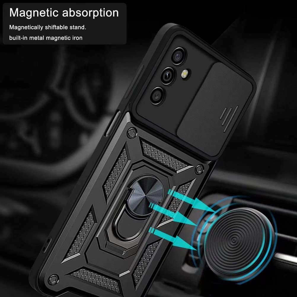 Samsung Galaxy A05s Hoesje - Zwart - Armor Kickstand Camera Back Cover