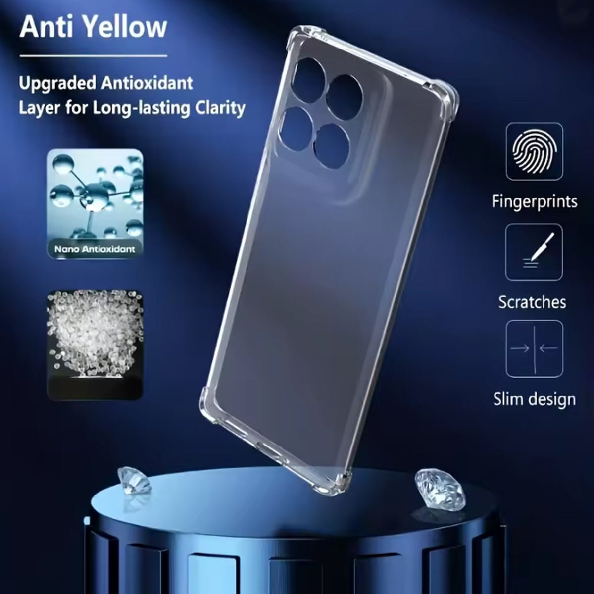 Motorola Moto G77 Case - Clear - Shockproof Hybrid Back Cover