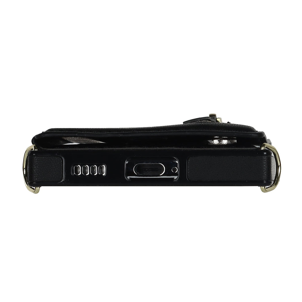 Samsung Galaxy S24 Case - Black - Luxury Back Cover with Phone Strap and Zipper