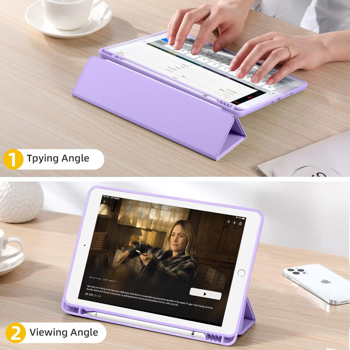 Apple iPad 10.2" WiFi 2019 (7. Gen.) Tablethoes - Lila - Smart Cover
