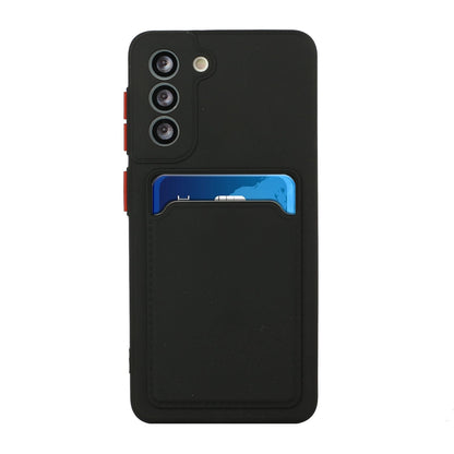 Samsung Galaxy S22 Plus Hoesje - Zwart - Siliconen Back Cover met Pasjeshouder