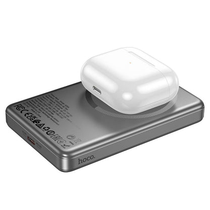 Hoco Powerbank 10.000mAh Magnetisch Draadloos - Metallic Gray