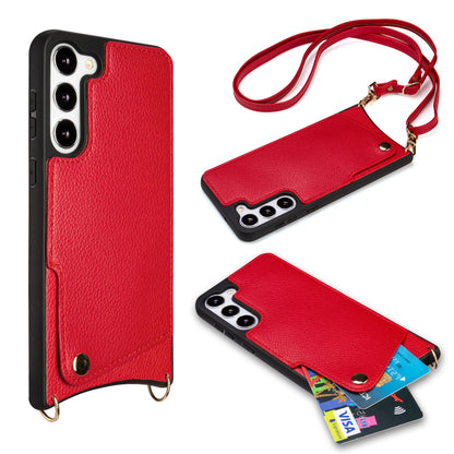 Samsung Galaxy S23 Case - Red - Back Cover with Wrist Band and Phone Band