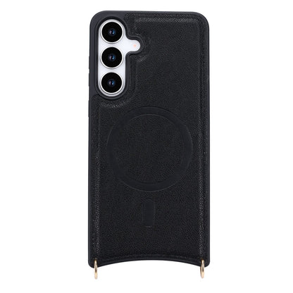 Samsung Galaxy S25 Hoesje - Zwart - CM Amsterdam Back Cover met Telefoonkoord