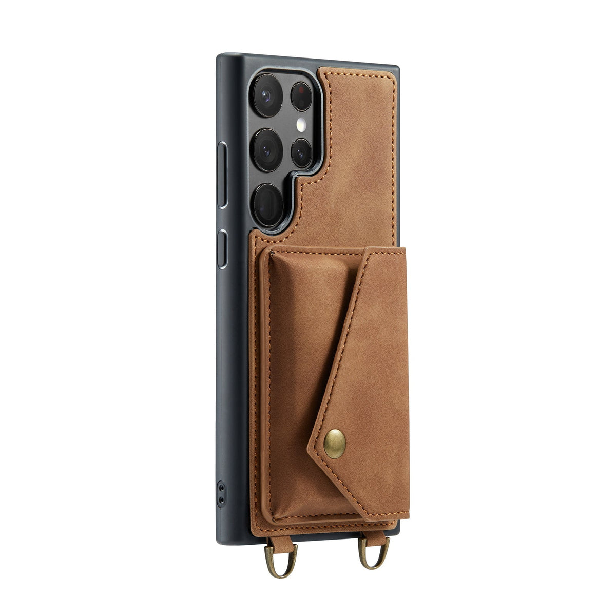 Samsung Galaxy S23 Ultra Case - Sienna Brown - Luxury Back Cover with Phone Strap