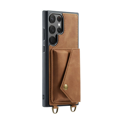 Samsung Galaxy S23 Ultra Case - Sienna Brown - Luxury Back Cover with Phone Strap